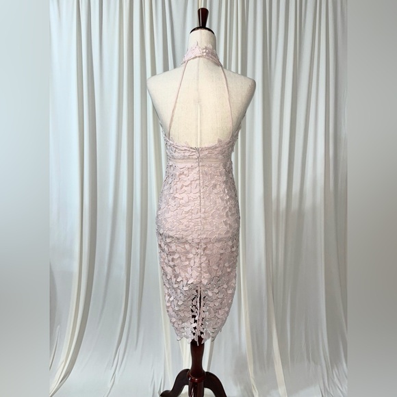 Bardot Gemma Pink Lace Midi Halter Dress - Picture 6 of 9